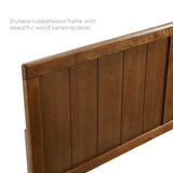 Granite Wood Twin Platform Bed With Angular Frame in Walnut