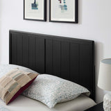 Granite Wood Full Platform Bed With Splayed Legs in Black