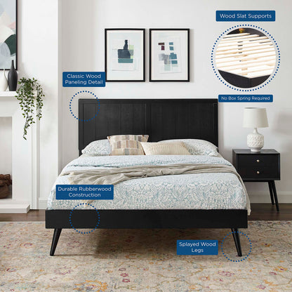 Alana Wood Full Platform Bed With Splayed Legs by Furniture For America