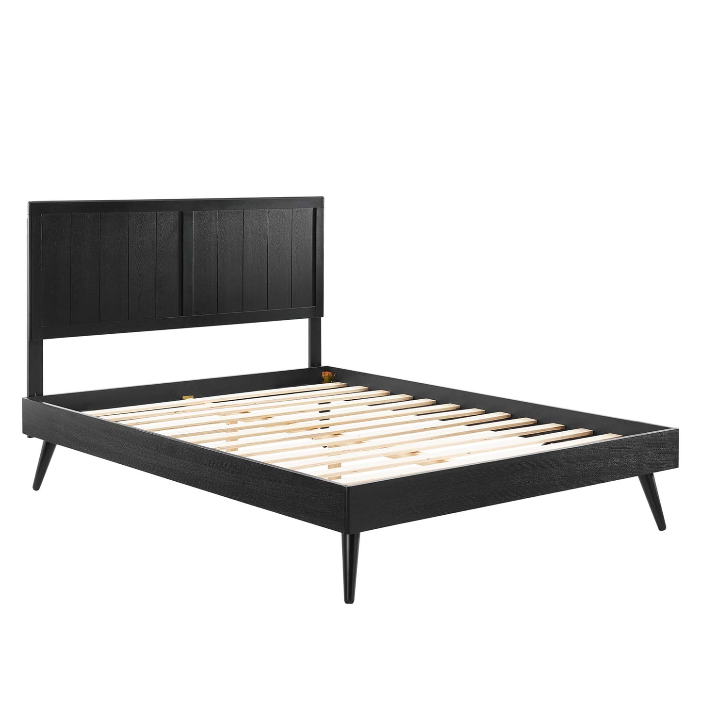 Alana Wood King Platform Bed With Splayed Legs by Furniture For America