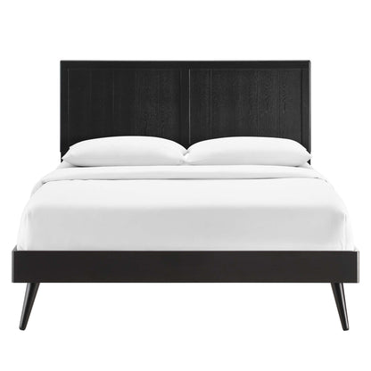 Alana Wood King Platform Bed With Splayed Legs by Furniture For America