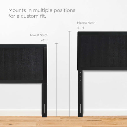 Alana Wood King Platform Bed With Splayed Legs in Black