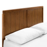 Granite Wood Twin Platform Bed With Splayed Legs in Walnut