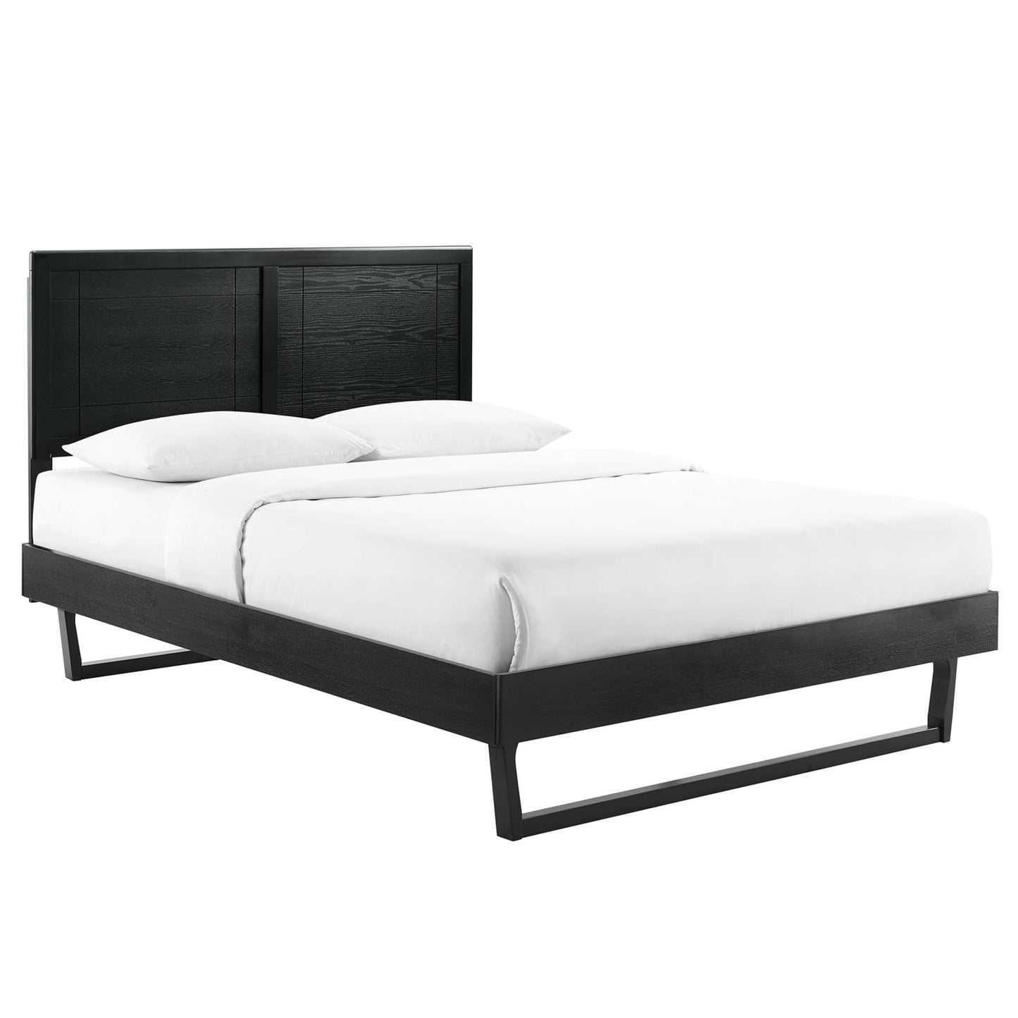 Marlee Wood Full Platform Bed With Angular Frame by Furniture For America