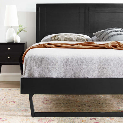 Marlee Wood Full Platform Bed With Angular Frame by Furniture For America