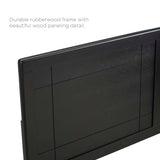 Rattan Wood Full Platform Bed With Splayed Legs in Black