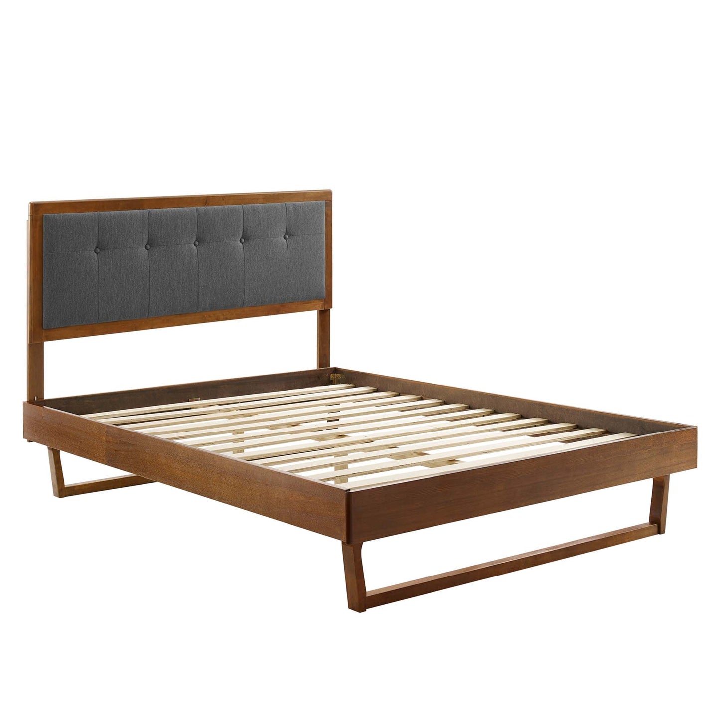 Willow Wood King Platform Bed With Angular Frame by Furniture For America