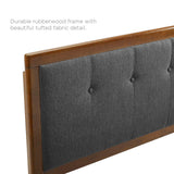 Petal Wood Full Platform Bed With Splayed Legs in Walnut Charcoal