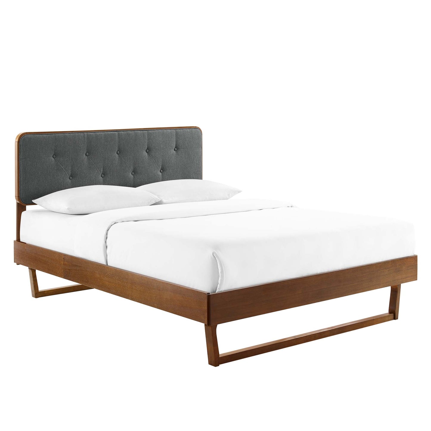 Bridgette Wood Full Platform Bed With Angular Frame by Furniture For America