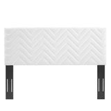 Phelan Chevron Tufted Performance Velvet Full/Queen Headboard in White
