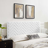 Phelan Chevron Tufted Performance Velvet Full/Queen Headboard in White