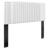 Perdita Channel Tufted Performance Velvet Twin Headboard in White
