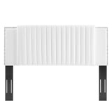 Perdita Channel Tufted Performance Velvet Twin Headboard in White