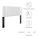 Perdita Channel Tufted Performance Velvet Twin Headboard in White