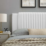 Perdita Channel Tufted Performance Velvet Twin Headboard in White