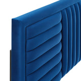 Chinook Channel Tufted Performance Velvet Full/Queen Headboard in Navy
