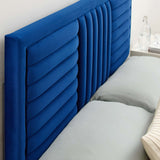 Chinook Channel Tufted Performance Velvet Full/Queen Headboard in Navy