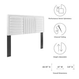 Chinook Channel Tufted Performance Velvet Full/Queen Headboard in White