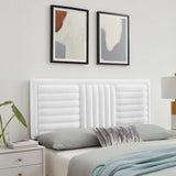 Chinook Channel Tufted Performance Velvet Full/Queen Headboard in White