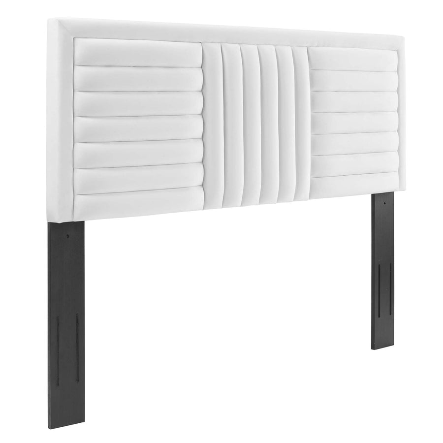 Chinook Channel Tufted Performance Velvet King/California King Headboard in White
