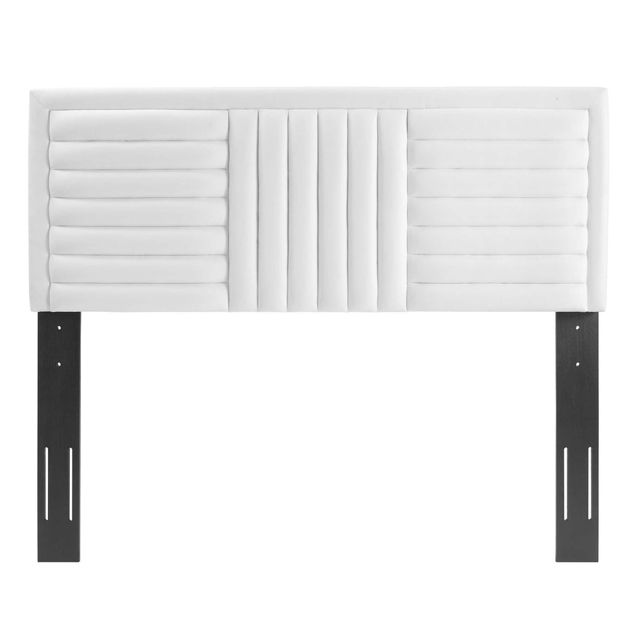Chinook Channel Tufted Performance Velvet King/California King Headboard in White
