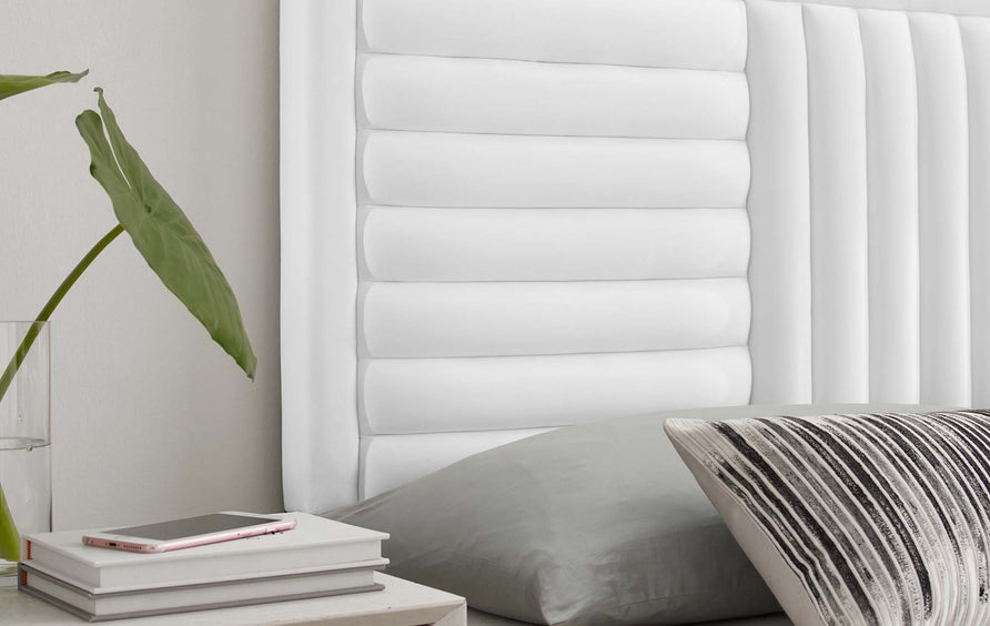 Chinook Channel Tufted Performance Velvet King/California King Headboard in White