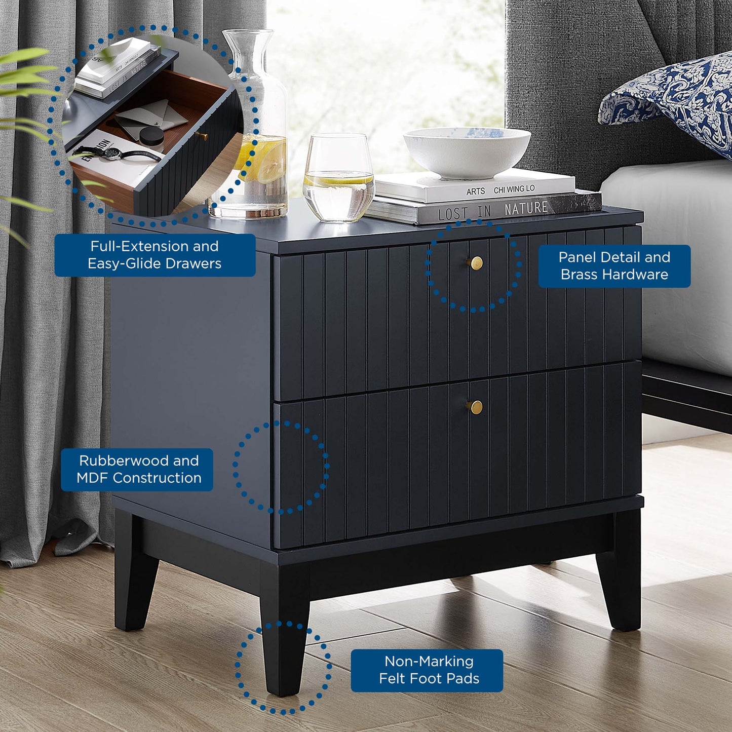 Dakota Nightstand by Furniture For America