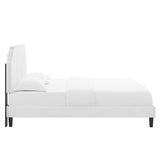 Cypress Performance Velvet Queen Platform Bed in White