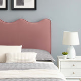 Vega Performance Velvet Twin Platform Bed in Dusty Rose