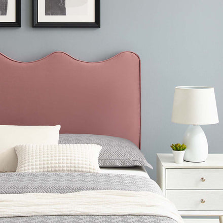 Current Performance Velvet Twin Platform Bed in Dusty Rose