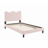 Vega Performance Velvet Twin Platform Bed in Pink