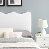Vega Performance Velvet Twin Platform Bed in White