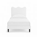 Vega Performance Velvet Twin Platform Bed in White