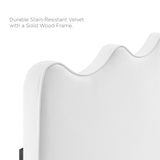 Vega Performance Velvet Twin Platform Bed in White