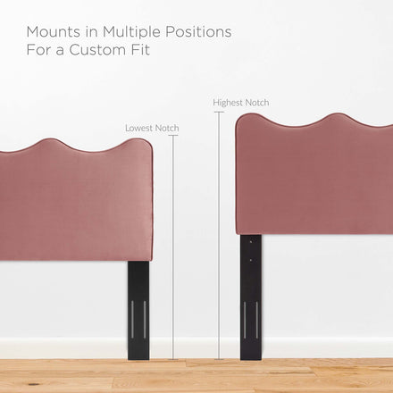 Current Performance Velvet Full Platform Bed in Dusty Rose