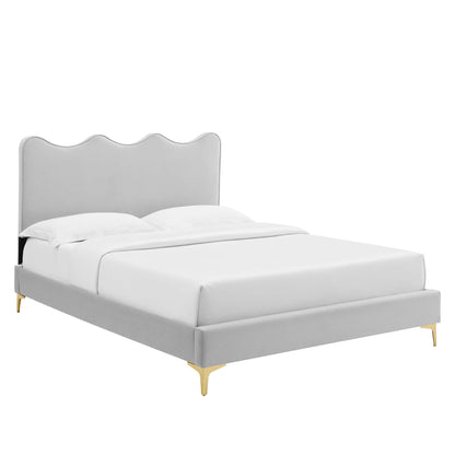 Current Performance Velvet Full Platform Bed by Furniture For America