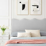 Vega Performance Velvet Full Platform Bed in Light Gray