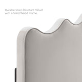 Vega Performance Velvet Full Platform Bed in Light Gray