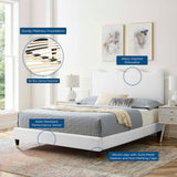 Vega Performance Velvet Full Platform Bed in White