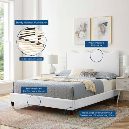Current Performance Velvet Full Platform Bed by Furniture For America
