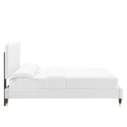 Current Performance Velvet Full Platform Bed in White