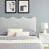 Vega Performance Velvet Full Platform Bed in Light Gray