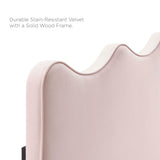 Vega Performance Velvet Full Platform Bed in Pink