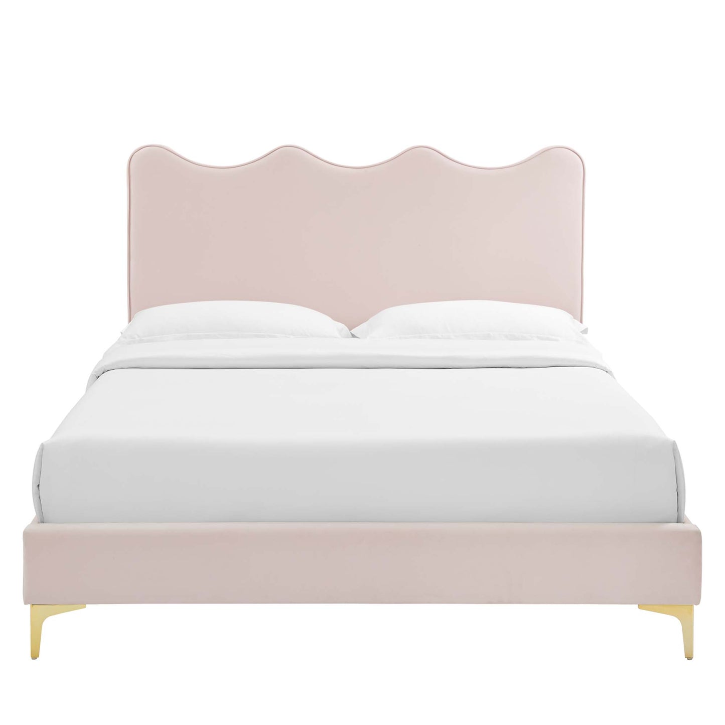 Current Performance Velvet Queen Platform Bed by Furniture For America