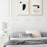 Vega Performance Velvet Queen Platform Bed in White
