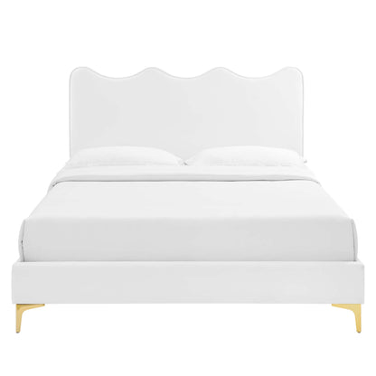 Current Performance Velvet Queen Platform Bed by Furniture For America