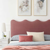 Vega Performance Velvet Queen Platform Bed in Dusty Rose