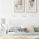 Vega Performance Velvet Queen Platform Bed in White
