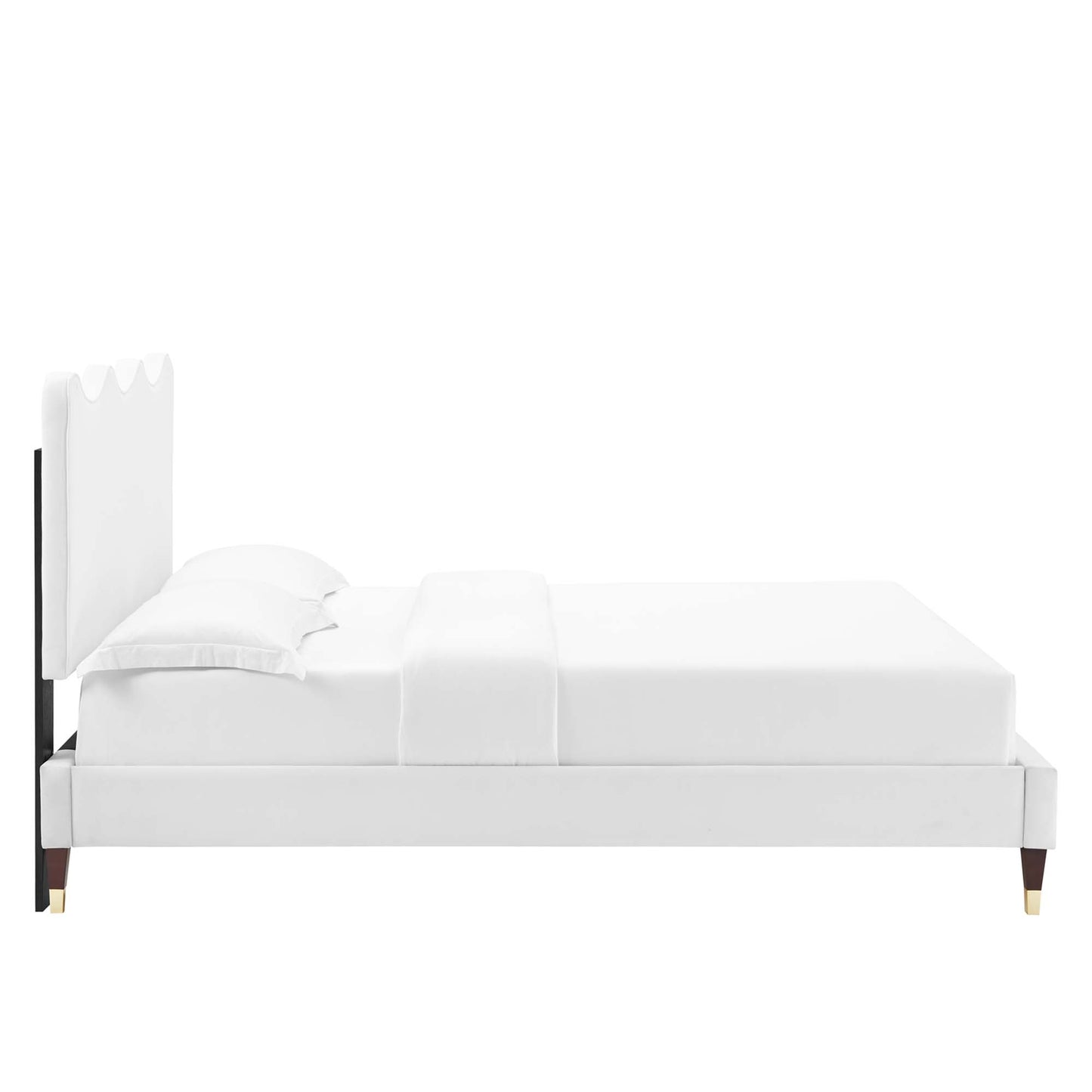 Current Performance Velvet Queen Platform Bed by Furniture For America