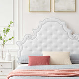Tatum Tufted Performance Velvet Queen Platform Bed in White